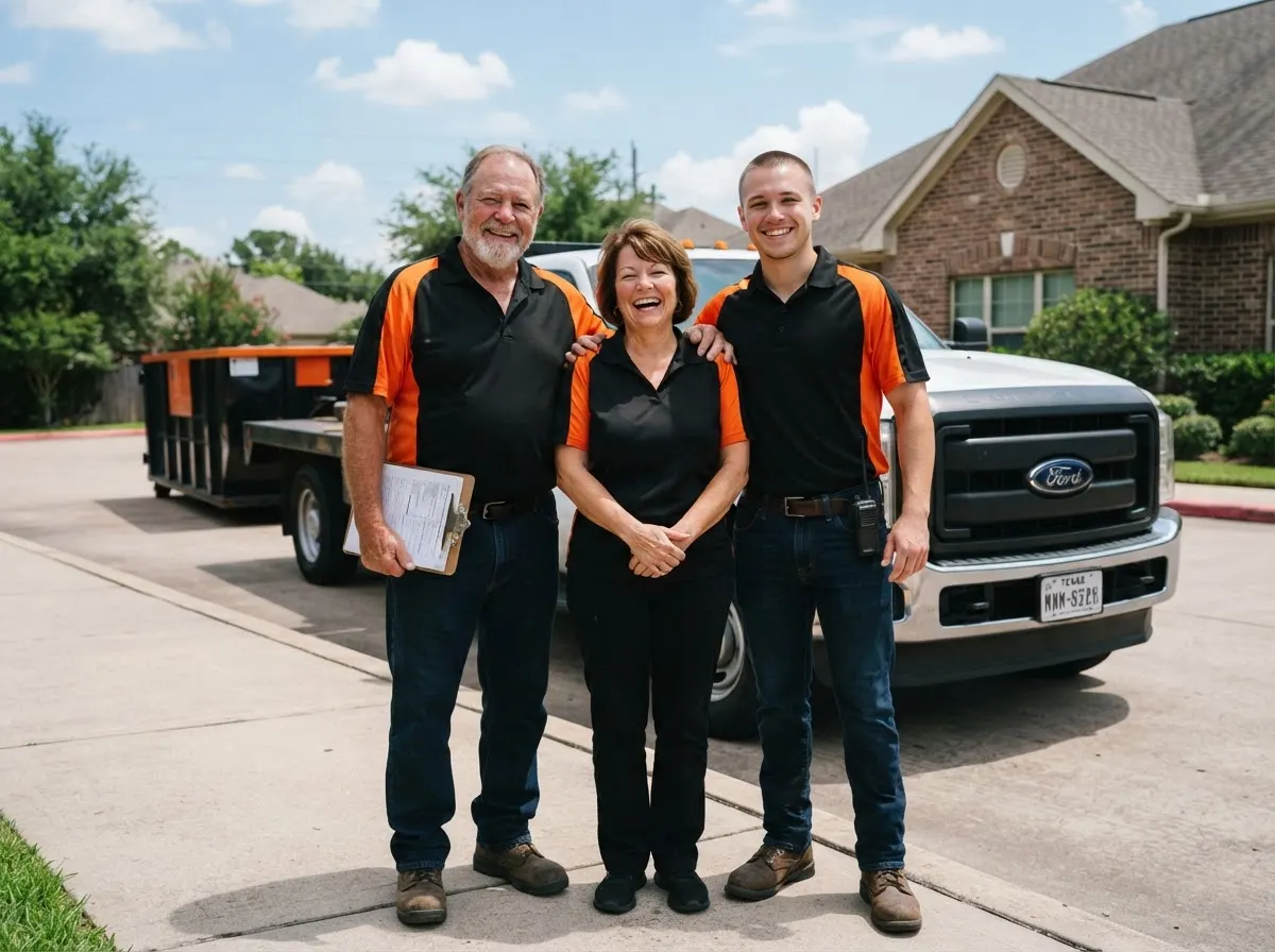 The SummitHaul Container Co. team, dumpster in Houston, TX
